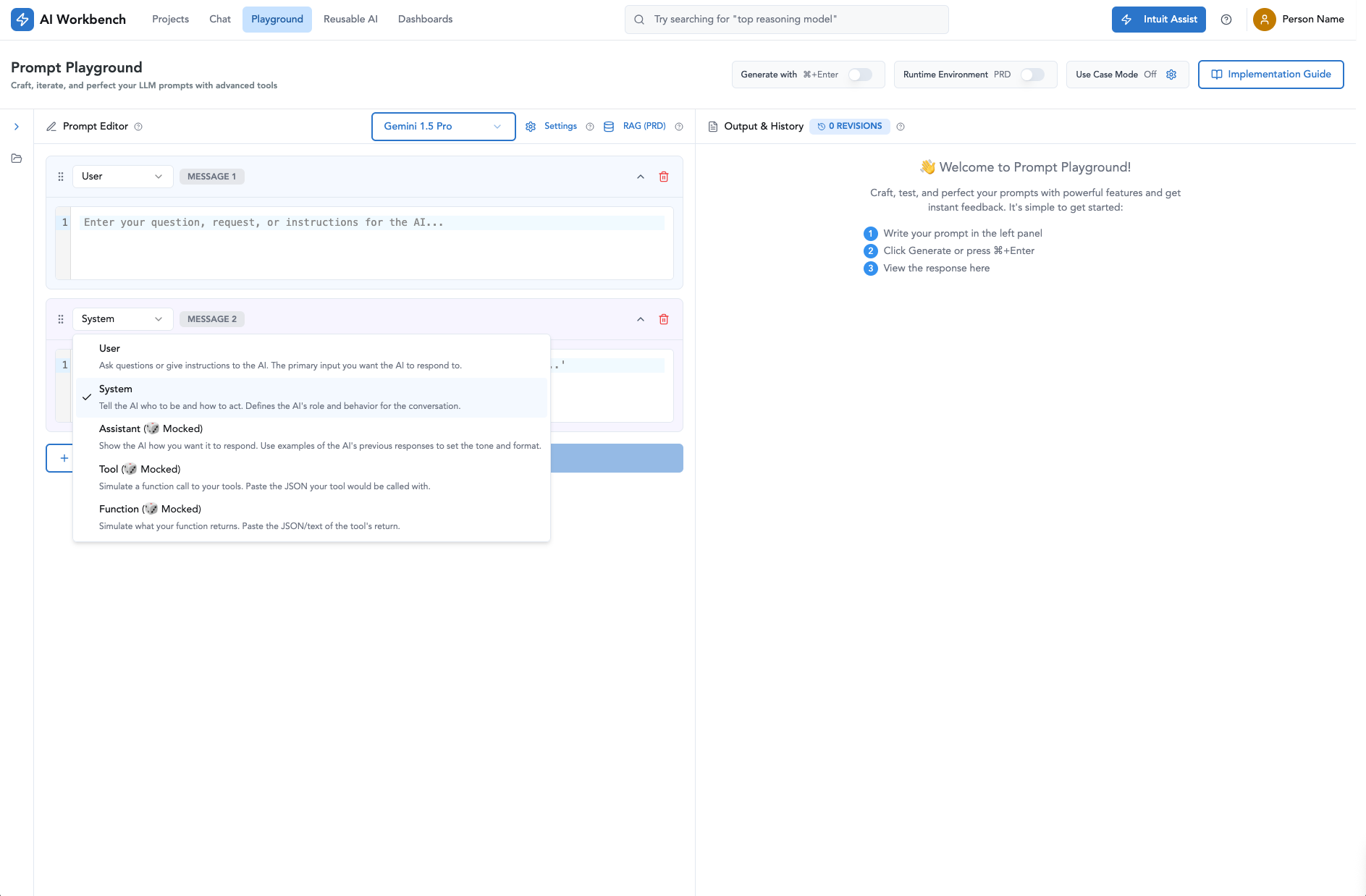 Interactive React prototype